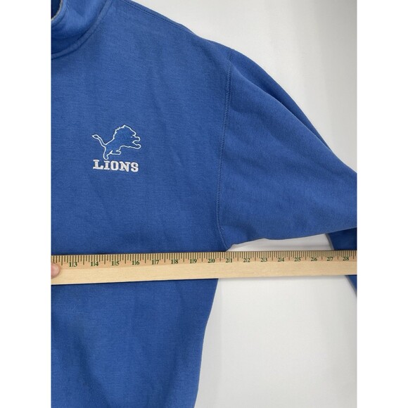 Vintage Detroit Lions Quarter Zip Sweatshirt Mens Medium Blue NFL Football - Picture 11 of 16